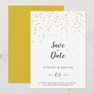 Reserve A Data Casamento com Confete Dourado Salve a Data
