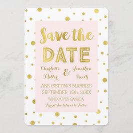 Reserve A Data Casamento com Confetes em Dourado Rosa Save the Da