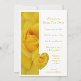 Reserve A Data Casamento com Design de Rosa Amarelo
