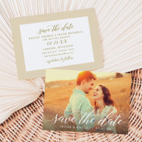 Casamento com Duas Fotos em Grafia Dourada Elegant
