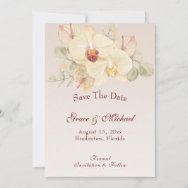 Reserve A Data Casamento com Flor Orquídea Delicada