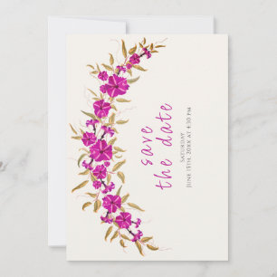 Reserve A Data Casamento com Flores de Vinha de Trompete Selvagem