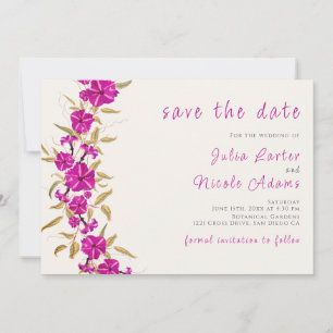Reserve A Data Casamento com Flores de Vinha de Trompete Selvagem
