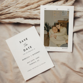 Reserve A Data Casamento com Foto Branco Minimalista Moderno