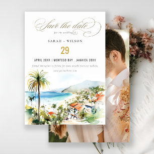 Reserve A Data Casamento com Foto de Aquarela em Puerto Vallarta 