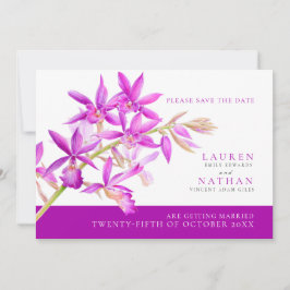 Reserve A Data Casamento com foto de cor d'água de uma orquídea r