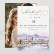 Casamento com Foto de Paisagem em Aquarela de Bois