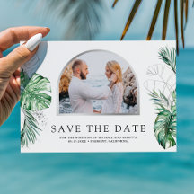 Casamento com Foto de Palmeira Monstera Tropical P