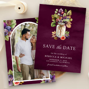Reserve A Data Casamento com Foto de Prum Purple Fig Mason Jar