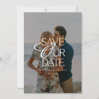 Reserve A Data Casamento com Foto de Roteiro Minimalista Elegante