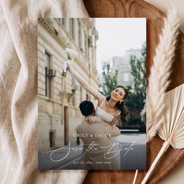 Reserve A Data Casamento com Foto de Script Elegante Moderno Salv (Criador carregado)
