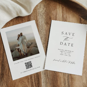 Reserve A Data Casamento com Foto em QR Code Minimalista Moderno
