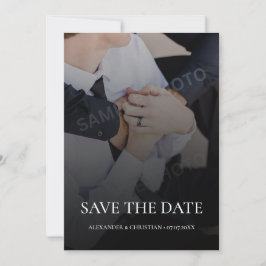 Reserve A Data Casamento com Foto Minimalista Simples com Código 