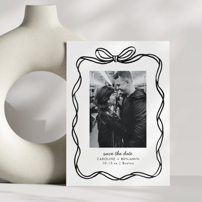 Reserve A Data Casamento com Foto Moderna Arco Desenhado à Mão Ca (Criador carregado)