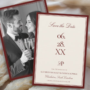 Reserve A Data Casamento com Foto Moderna e Formal da Propriedade
