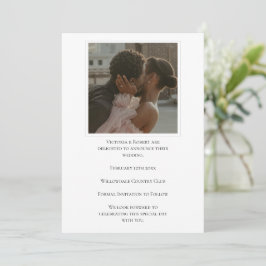 Reserve A Data Casamento com Foto Moderna em Preto e Branco Elega