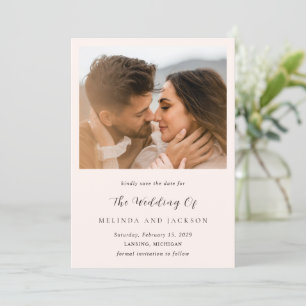 Reserve A Data Casamento com Foto Neutra Terrosa Moderna