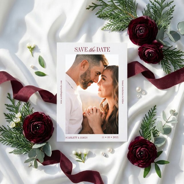 Reserve A Data Casamento com Foto Personalizada Caligrafia Modern (Criador carregado)