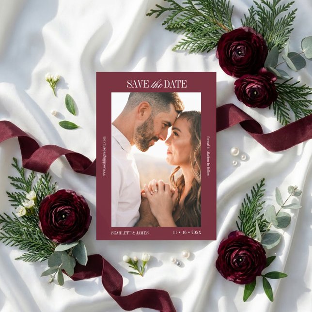 Reserve A Data Casamento com Foto Personalizada Caligrafia Modern (Criador carregado)