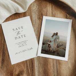 Reserve A Data Casamento com Foto Preto e Branco Minimalista Mode