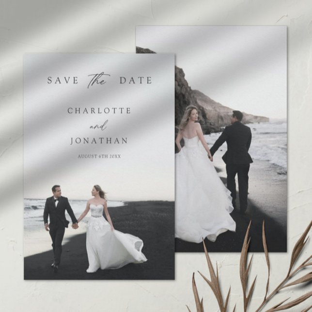 Reserve A Data Casamento com Fotografias Modernas Elegante 2 (Criador carregado)