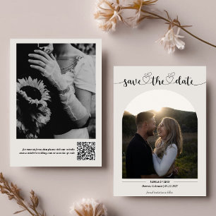Reserve A Data Casamento com Fotos em 2 Lados em Script Minimalis