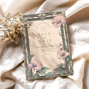 Reserve A Data Casamento com Frame de Lavanda