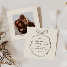 Reserve A Data Casamento com Laço Manuscrito Caprichoso e Excêntr