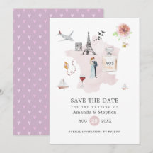 Casamento com Monograma de Destino em Paris com Aq