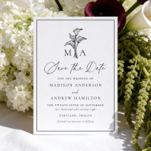 Casamento com Monograma de Lírio de Calla Clássico