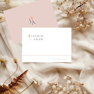Reserve A Data Casamento com Monograma Floral Elegante Rosa