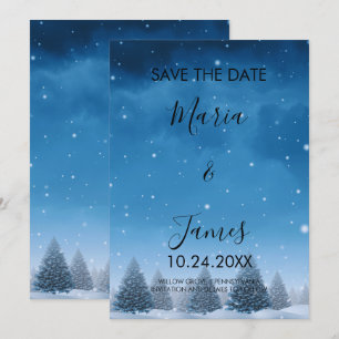 Reserve A Data Casamento com Neve de Inverno
