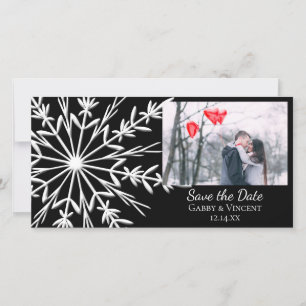Reserve A Data Casamento com Neve Preto e Branco Salvar a Data