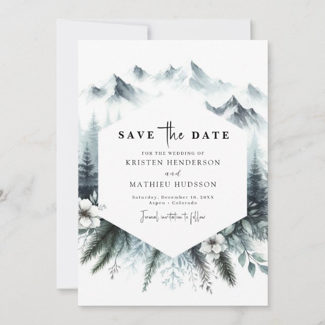 Reserve A Data Casamento com Pine Mountain Whimsical (Frente)