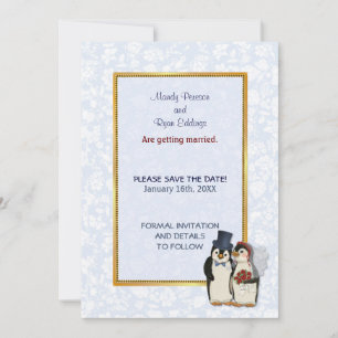 Reserve A Data Casamento com Pinguins - Salve a Data