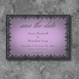 Reserve A Data Casamento com púrpura da fronteira gótica vitorian