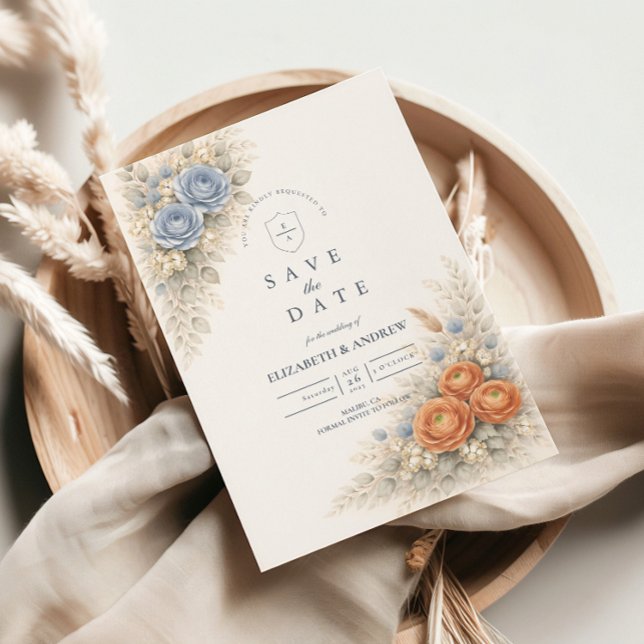 Reserve A Data Casamento com Rosa Azul Botânica (Criador carregado)