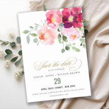 Casamento com Rosa de Aquarela Rosa Blush Burgundy