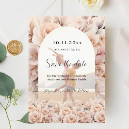 Reserve A Data Casamento com rosa de pêssego de Cream