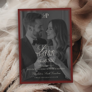 Reserve A Data Casamento com Sobreposição de Tipo de Foto Moderna