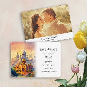 Reserve A Data Casamento com Tema de Viagem Salve a Data Mumbai