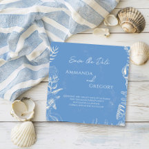 Casamento com tema Oceano Azul Toile Salve a data