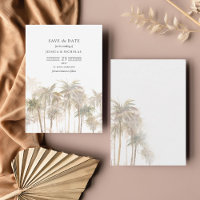 Casamento com Tipografia de Árvores Tropicais Mode