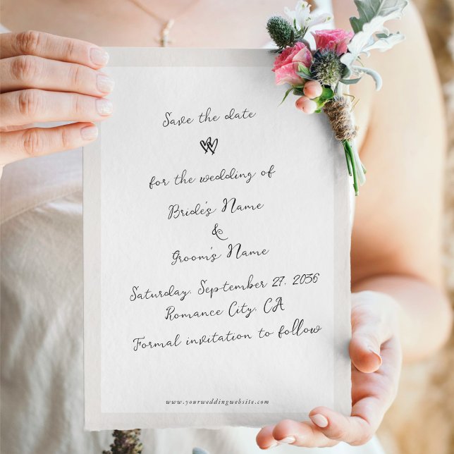 Reserve A Data Casamento com Tipografia Escrita Manuscrita de Man (Simple Minimalist Hand Written Typography Wedding Save The Date)