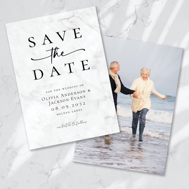 Reserve A Data Casamento com Tipografia Moderna Chic Simples (Criador carregado)
