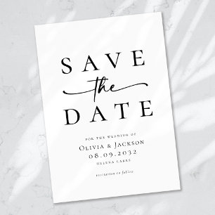 Reserve A Data Casamento com Tipografia Moderna Minimalista