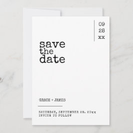 Reserve A Data Casamento com Tipografia Simples Minimalista
