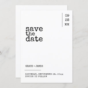 Reserve A Data Casamento com Tipografia Simples Minimalista