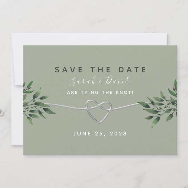 Reserve A Data Casamento com Vegetação em Aquarela Elegante (Frente)