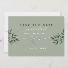 Reserve A Data Casamento com Vegetação em Aquarela Elegante